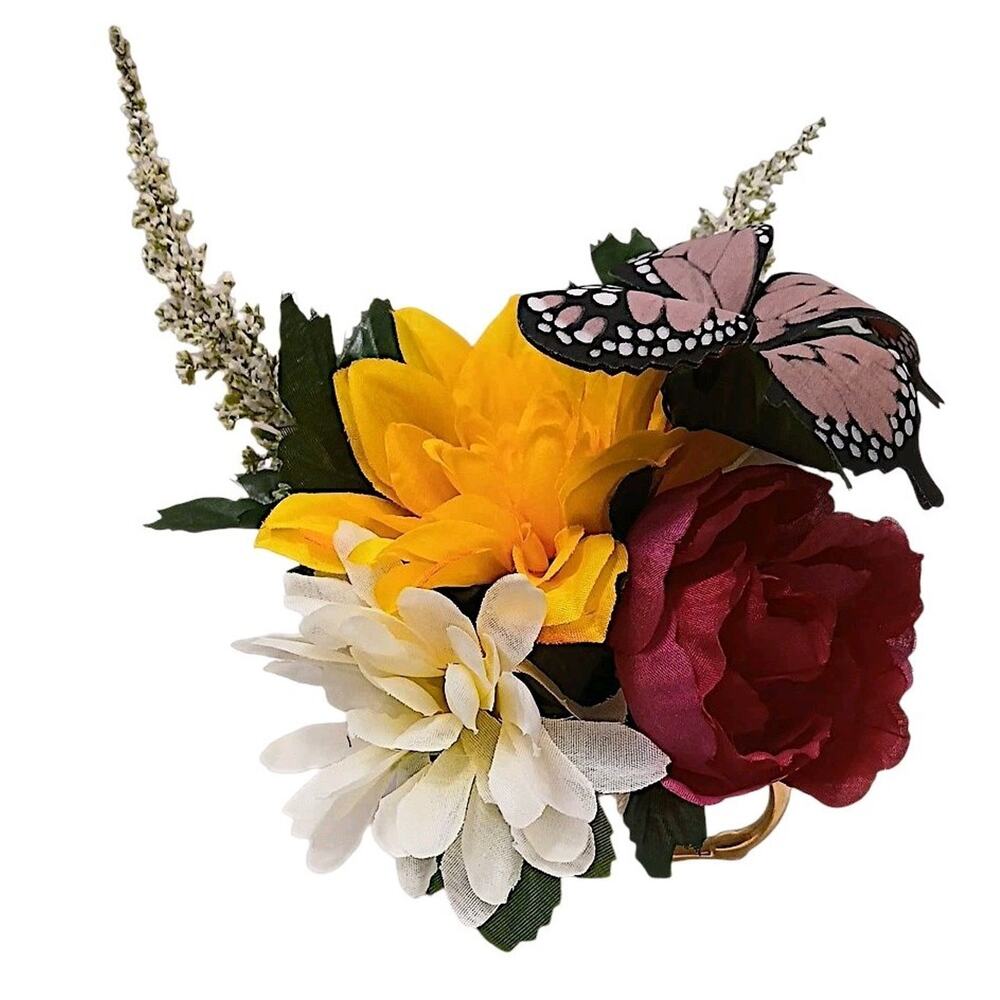 Pink‎ Butterfly Floral Arrangement Tea Cup POP-IN Bridal Party Birthday Get Well